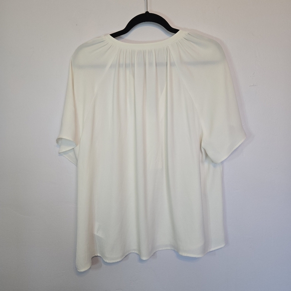 H&M Women's Medium White Tie Neck Blouse - Picture 2 of 6